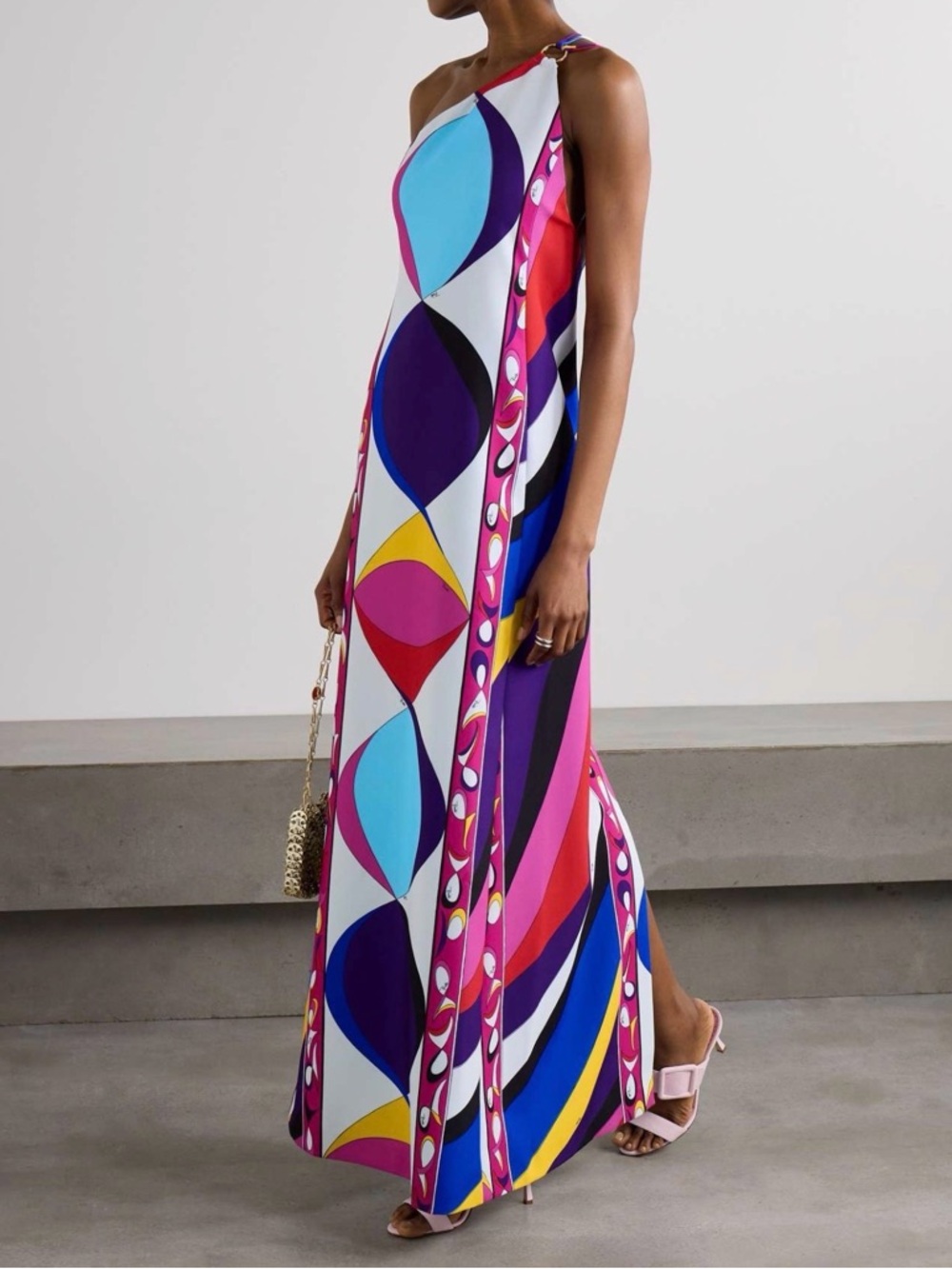 Emilio Pucci - Pesci print One-Shoulder Gown - size 46 NWT - Picture 5 of 5